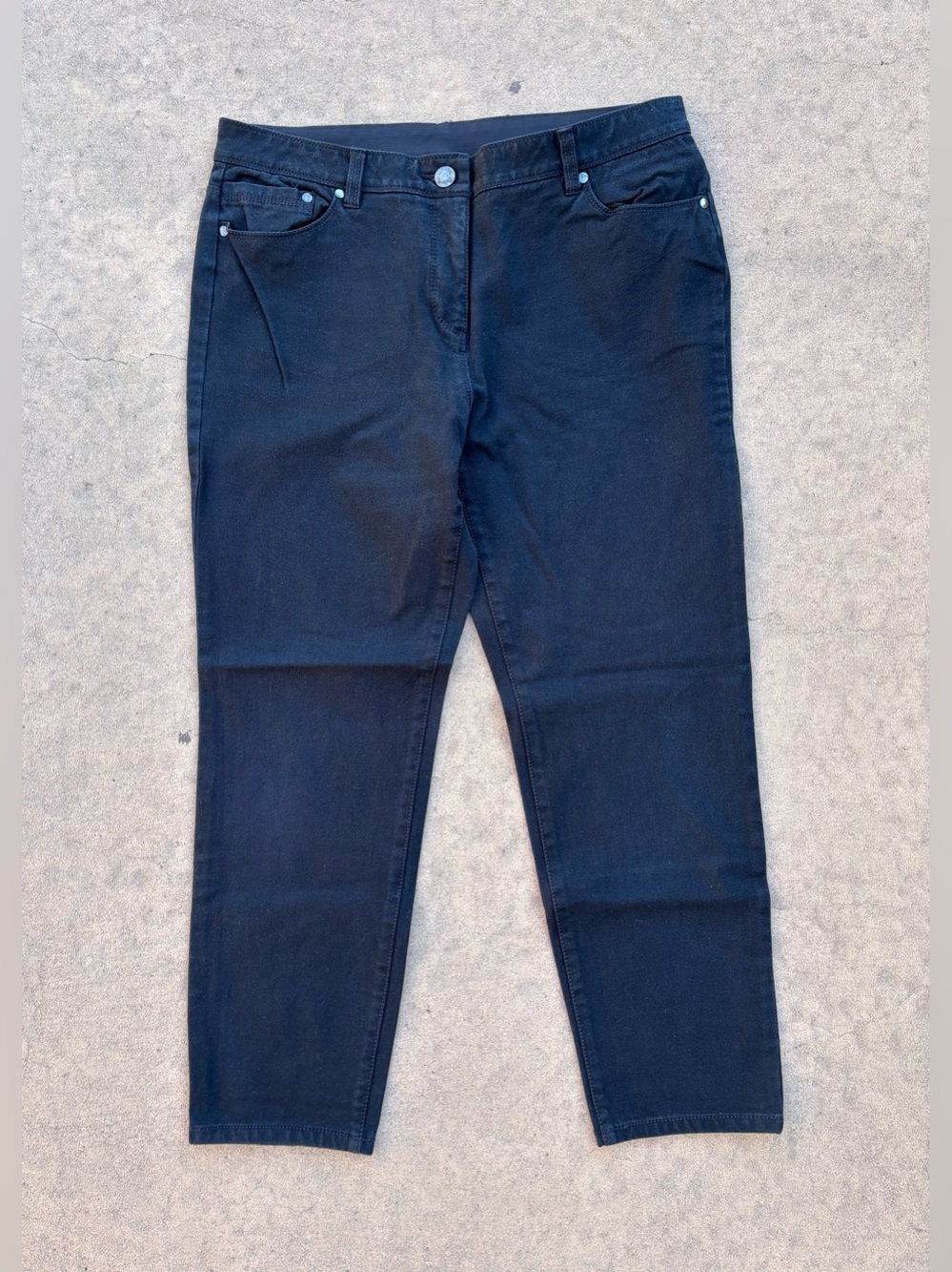 Chico's So Slimming Black Ankle Crop Stretch Jeans Size 2 Short